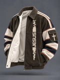 Men's Faith Printed Corduroy Casual Jacket