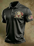 Men's USA 250th Anniversary 1776-2026 Eagle Veteran American Flag Patriotic Casual Polo Top