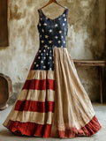 Women's 250th Anniversary Inspired Linen Sleeveless Dress