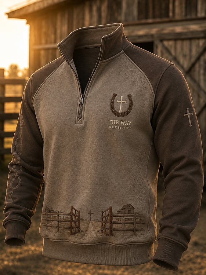 Men'S Casual Faith-Print Sweatshirt