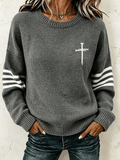 Women's Faith Print Long-Sleeve Knit Top