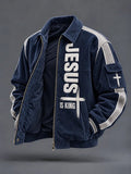 Men's Faith Printed Corduroy Casual Jacket