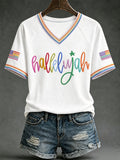 Women's Hallelujah Print Casual T-shirt