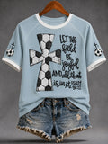Women's Christian Jesus Football Print Casual Tee
