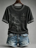 Women's  Faith Print Casual V-Neck Tee