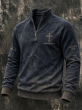 Men's Vintage Western Faith-Print Sweatshirt