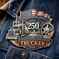 United States 250th Anniversary 1776–2026 Trucker 250 Years of Keeping America Moving Patriotic Badge
