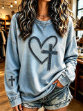 Women'S Casual "Faith" Print Top