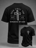 Men's Faith Cross Printed Casual T-shirt