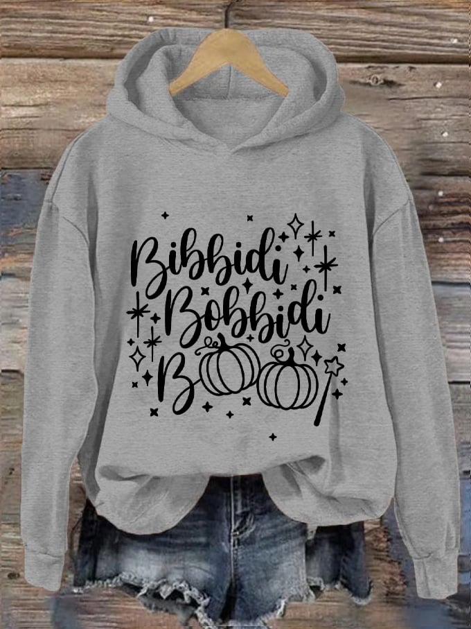 Women's Halloween Bibbidi Bobbidi Boo Magic Printed Hooded Sweatshirt