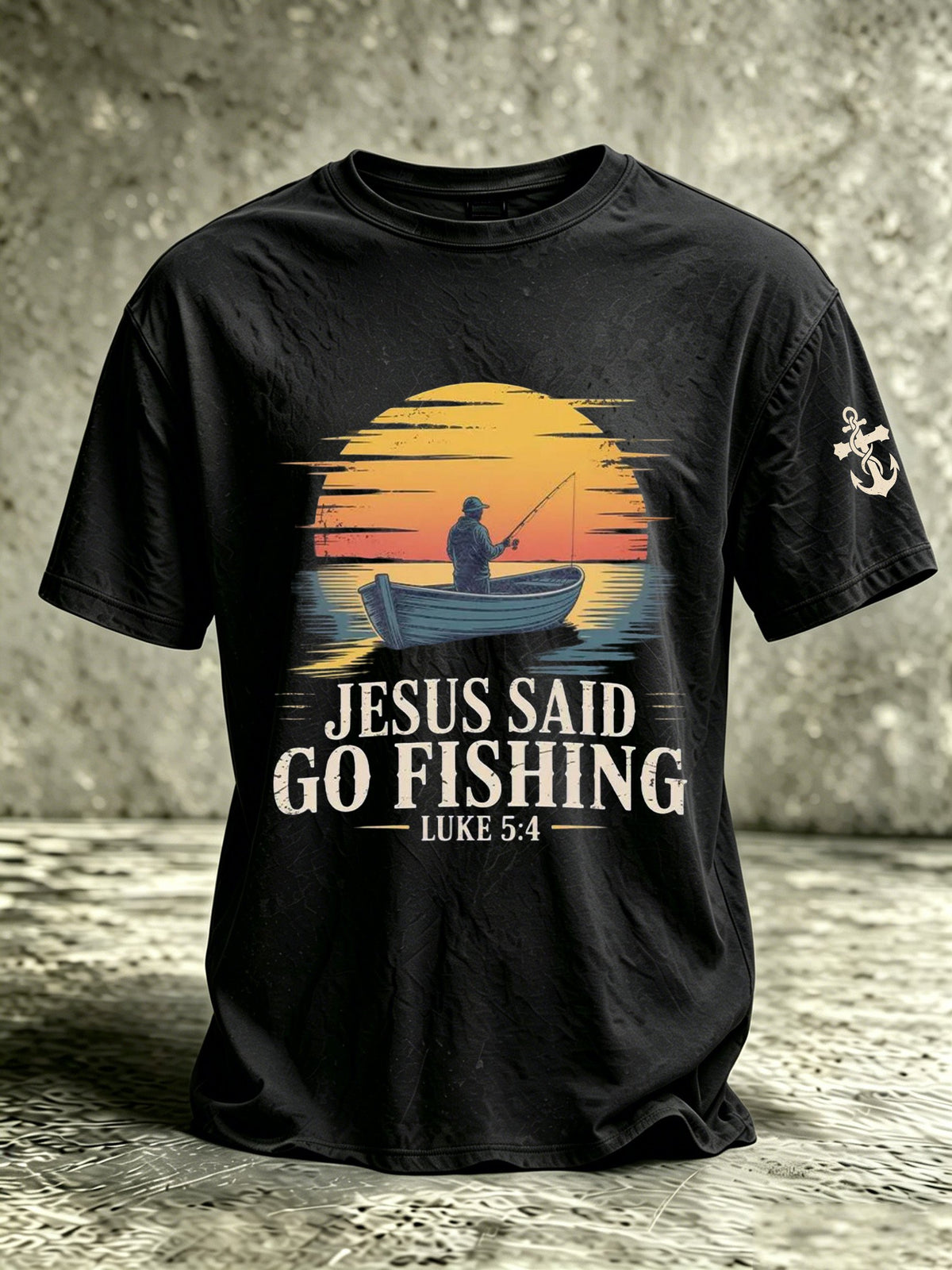Men's Fishing Faith Graphic Casual Top
