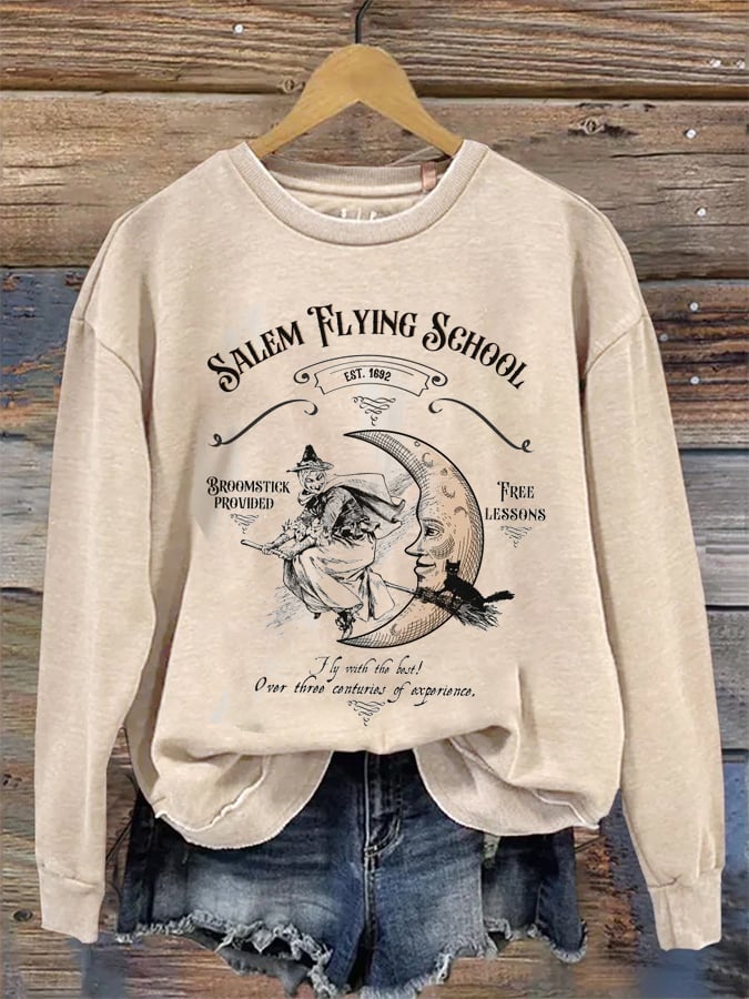 Women's Vintage Halloween Witch  Sweatshirt