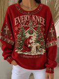 Women's Retro Faith Christmas Print Hoodie