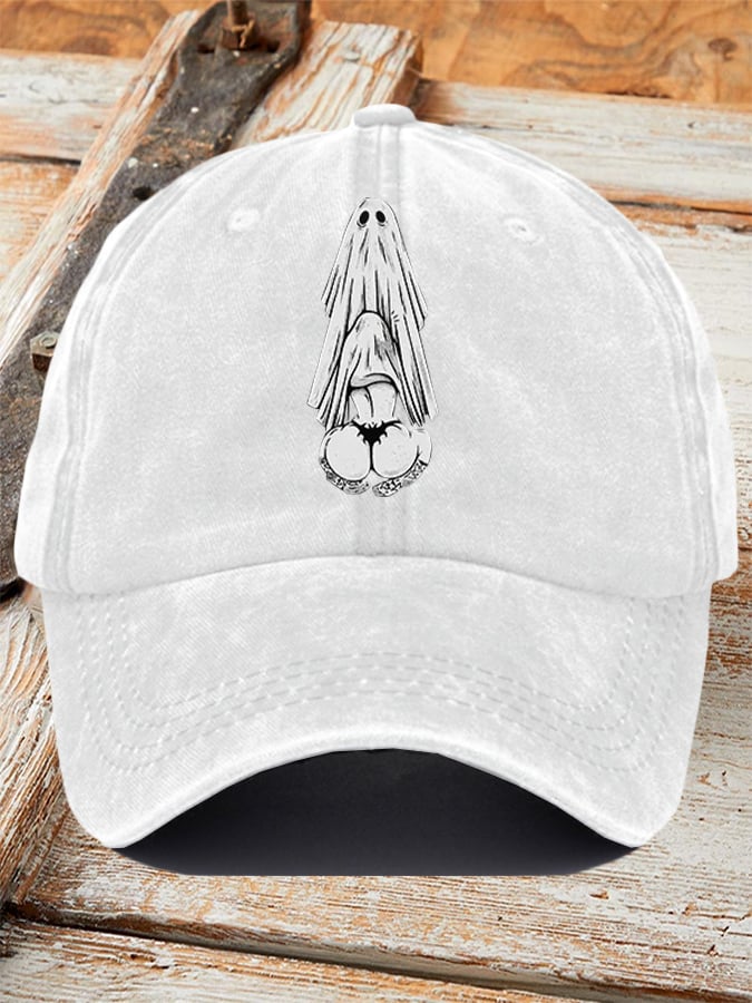 Retro Ghost Print Baseball Cap