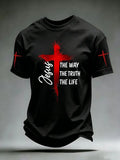 Men's Jesus The Way The Truth The Life Print Round Neck T-shirt