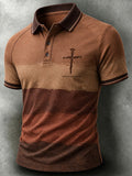Men's Vintage Autumn "Faith" Print Polo Shirt