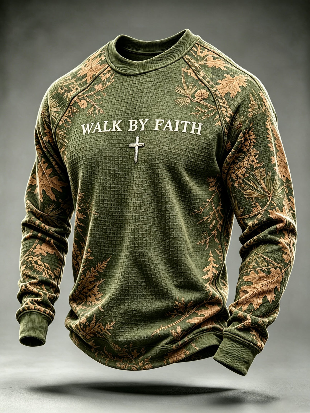 Men's Walk By Faith Printed Waffle-Knit Top