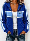 Women's Faith Print Casual Knitted Hooded Sweatshirt