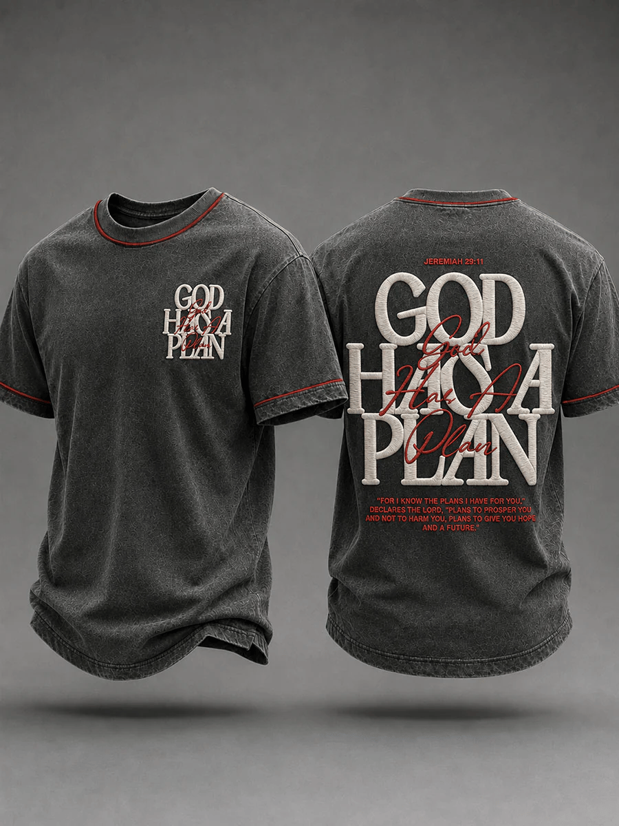 Men's  Christian God Has A Plan Cross Short-sleeved T-shirt