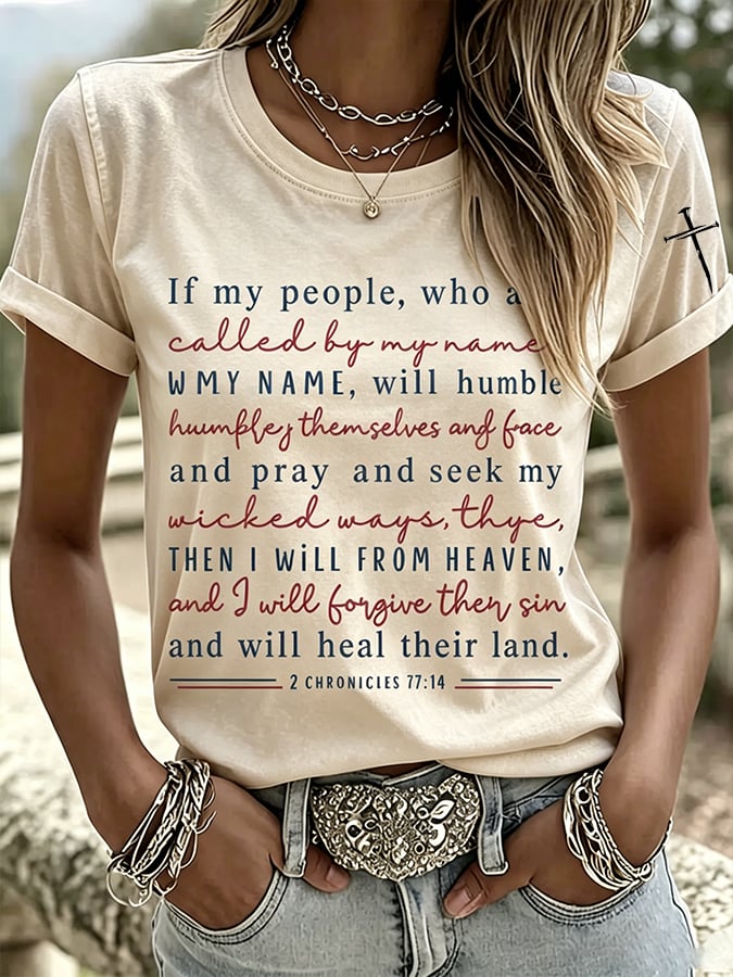 Women's Retro Faith Print T-shirt