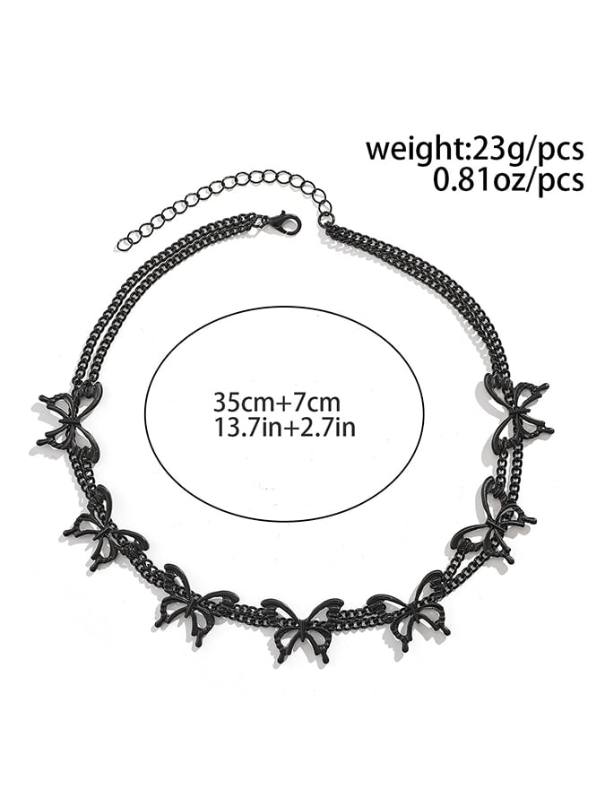 Halloween Gothic Dark Butterfly Chain Choker