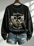 Women's Casual Printed Long-Sleeve Sweatshirt