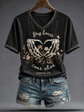 Women's Halloween Faith Lover Dry Bones Come Alive Printed T-shirt