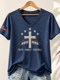 Women's American Football Fan Casual Print T-Shirt