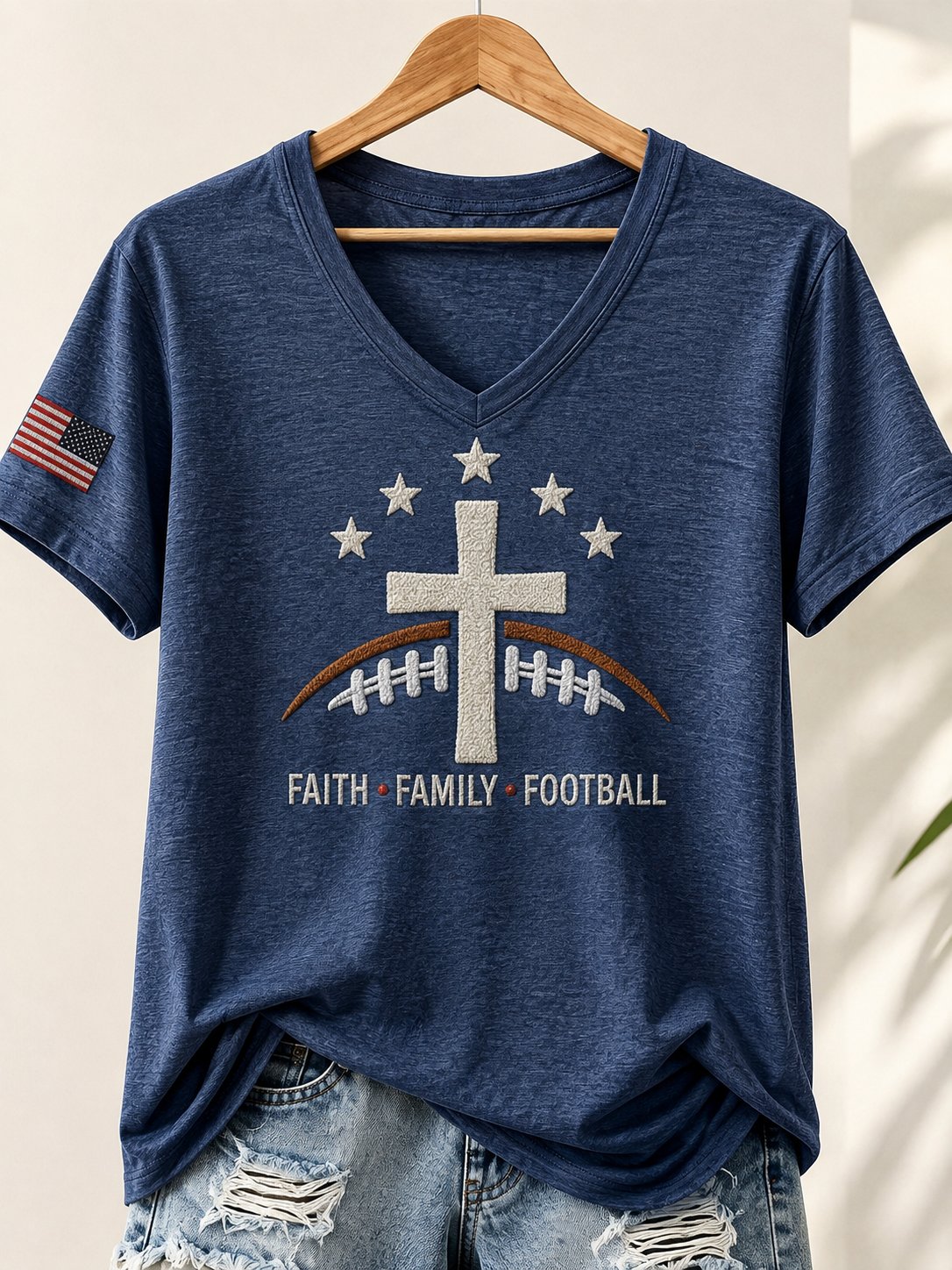 Women's American Football Fan Casual Print T-Shirt