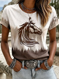 Women's Western Faith-Print Casual T-Shirt