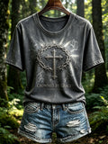 Women's "Faith" Series Printed Crew-Neck Short-Sleeve T-Shirt