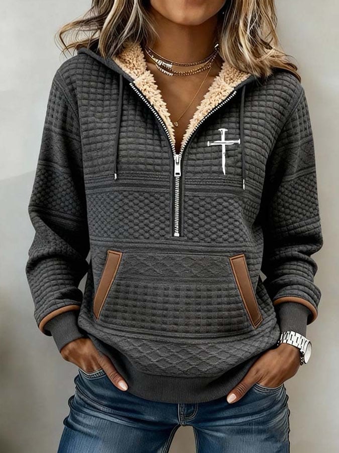 Women's Casual Printed Zipper Sweatshirt