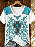 Women's  Retro Western-Style Faith Print T-shirt