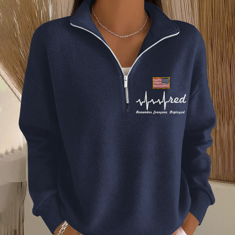Women's Red Friday Printed Casual Sweatshirt