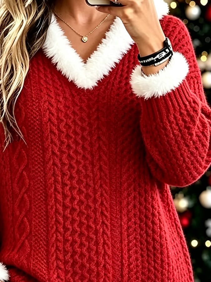 Women'S Casual Color-Block Sweatshirt
