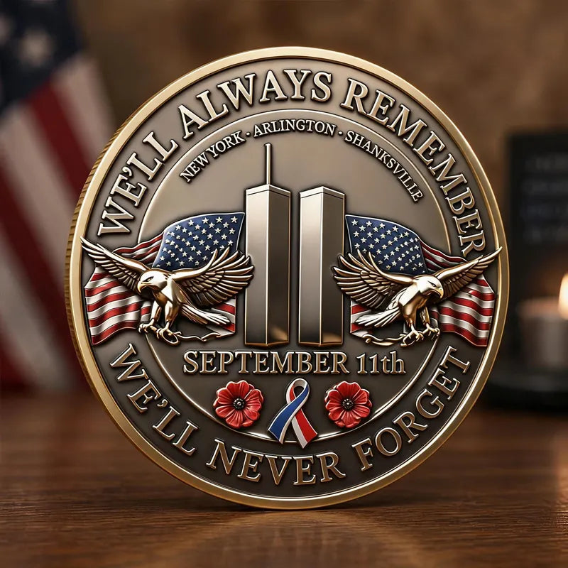 Never Forget 9.11 Memorial Commemorative Metal Medal