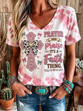 Women'S Western Style Faith Print T-Shirt