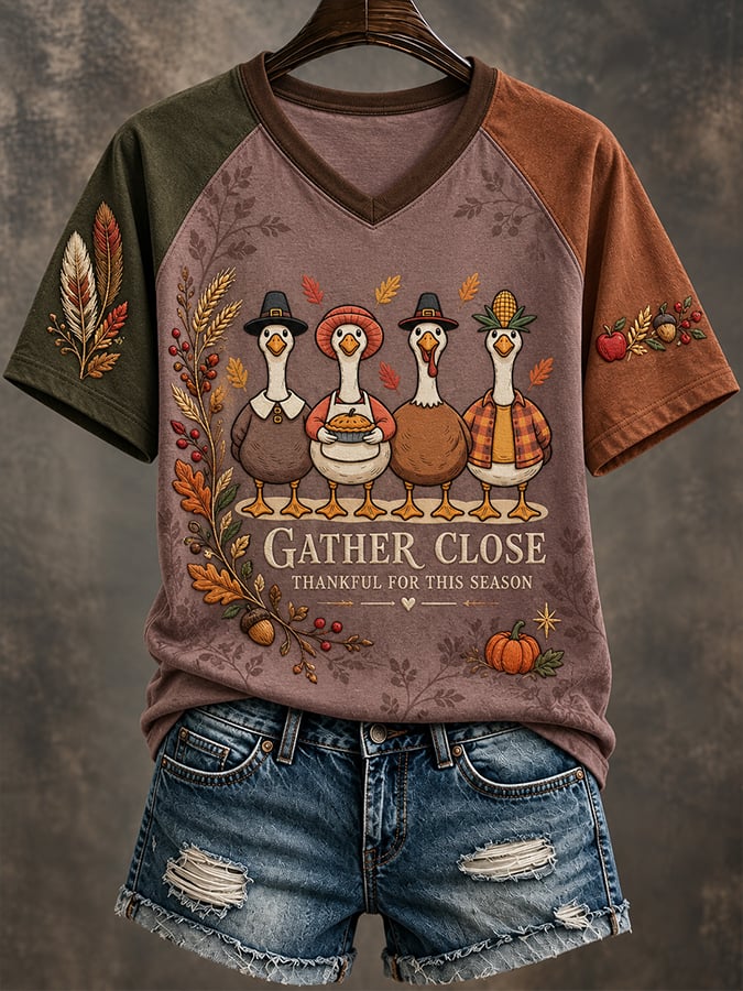 Women'S Casual Thanksgiving Print Top