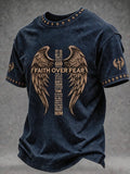 Men'S Faith Overcoming Fear Print T-Shirt