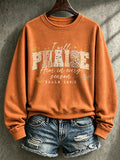 Women's Casual Printed Long-Sleeve Sweatshirt