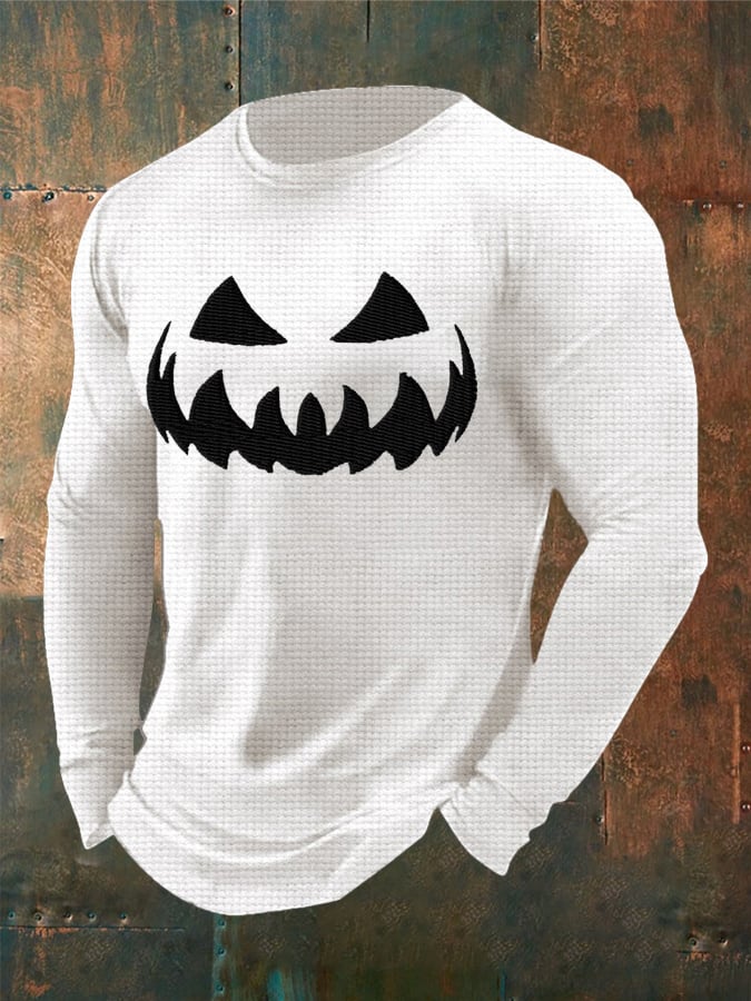 Men's Pumpkin Face Waffle T-shirt