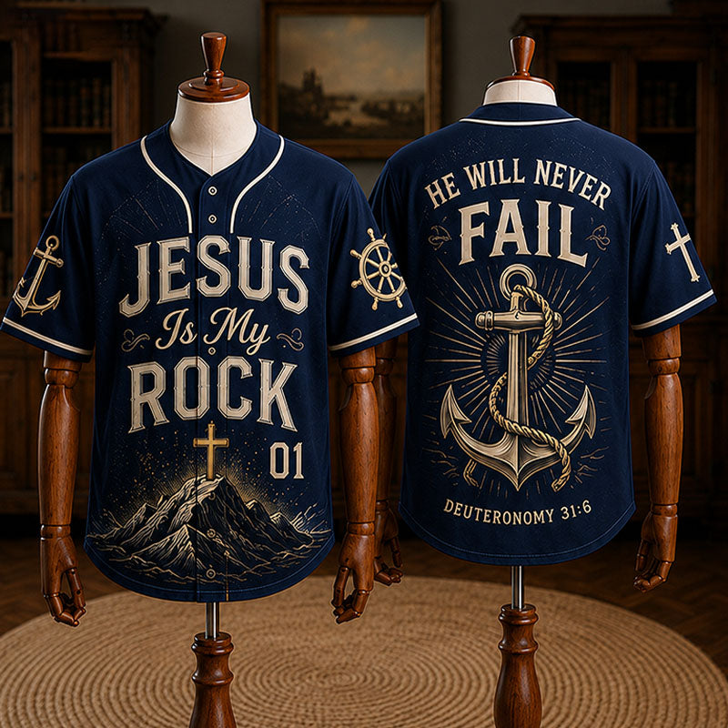 Jesus Is My Rock Baseball Jersey