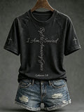 Women's Faith Theme Print Pattern Printed Leisure Round Neck T-shirt