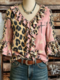 Women's Vintage-Style Western Print Casual Top
