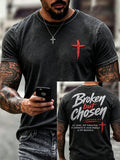 Men's Christian Broken Butchosen Cross Short Sleeve T-Shirt