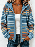 Women's Faith Print Casual Knitted Hooded Sweatshirt