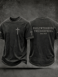 Men's Christian John 3:16 For God So Loved The World Cross Short Sleeve T-shirt