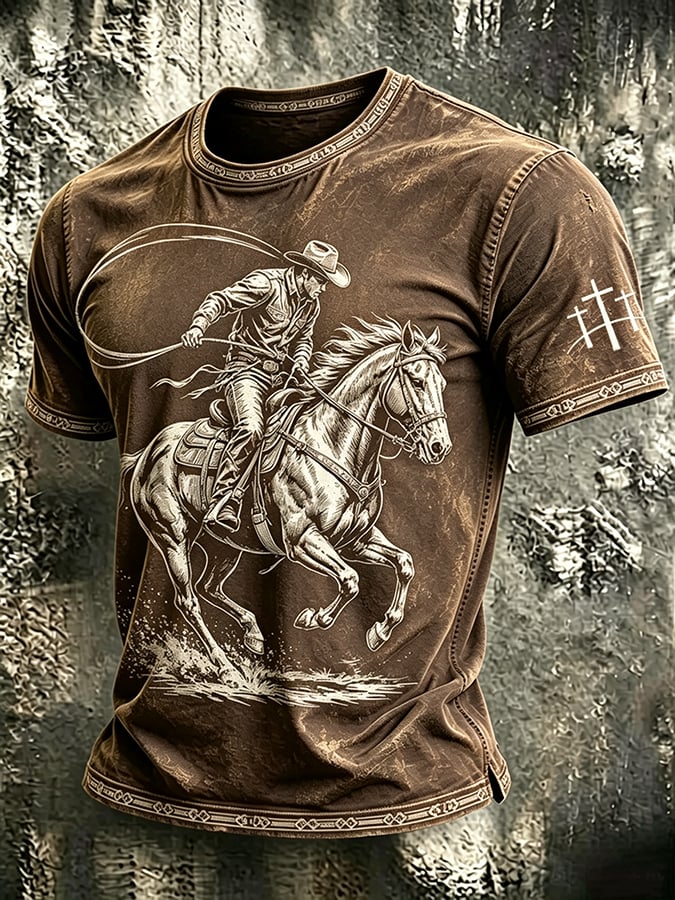 Men's Western Style Faith Printing  T-Shirts