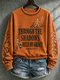 Women's Vintage-Style Halloween Faith-Print Sweatshirt