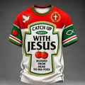 Men's Retro Faith Print  Casual T-Shirt